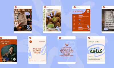 SABBAR social media templates op lichtblauwe achtergrond